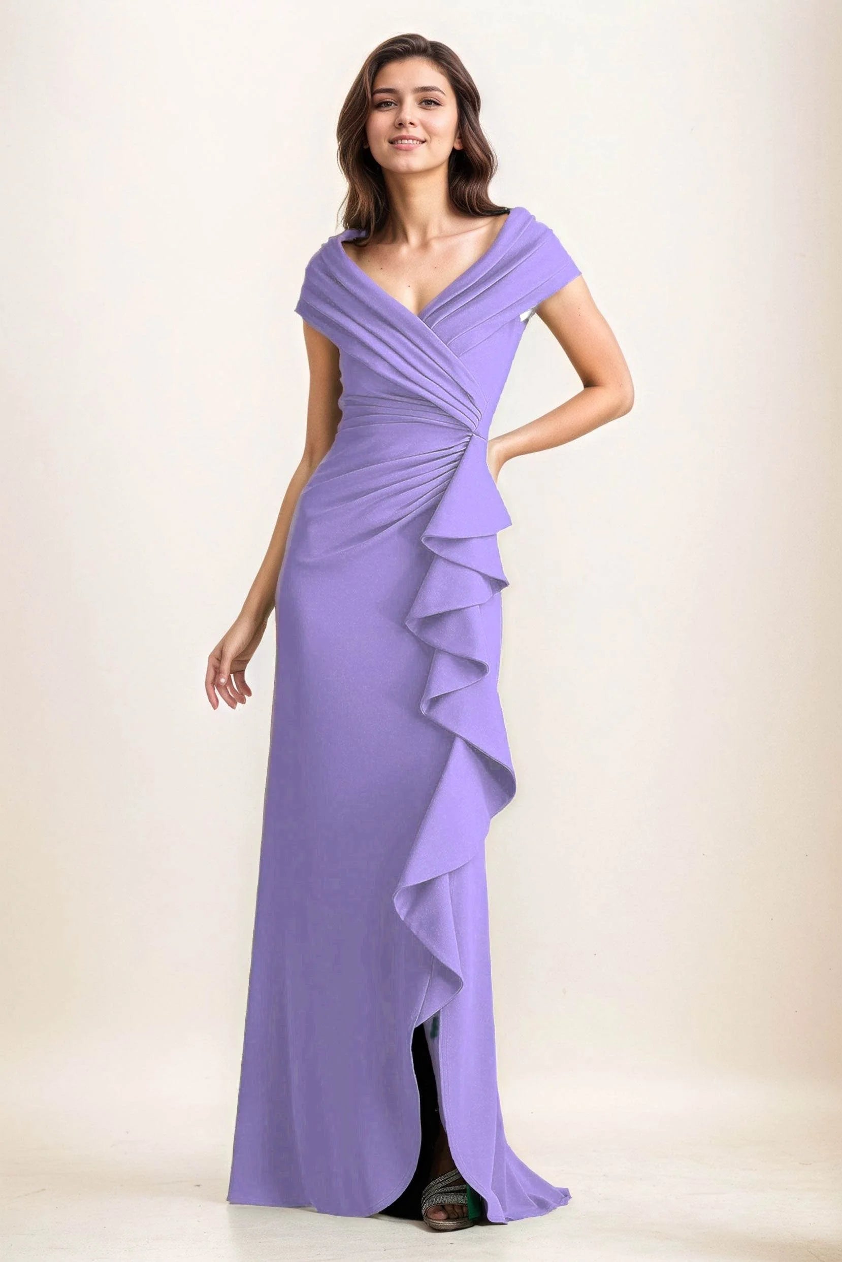 Sheath-Column Maxi Elastic Cloth Wedding Guest Dress CG0280