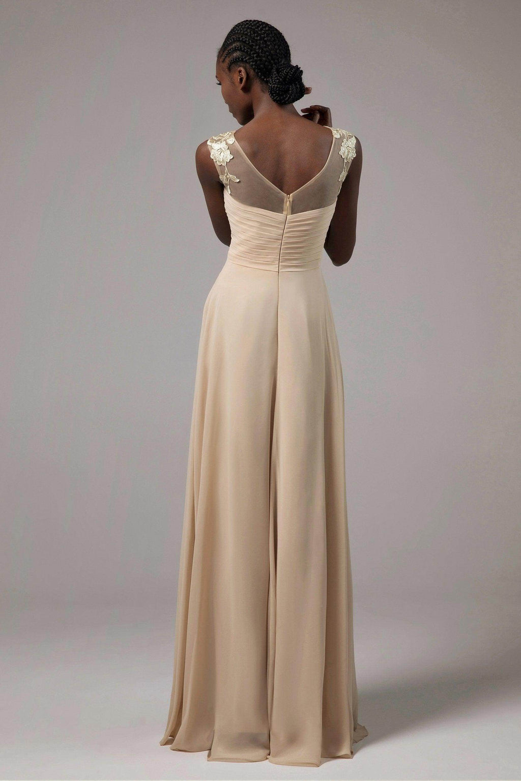 A-Line Floor Length Chiffon Bridesmaid Dress CB0397