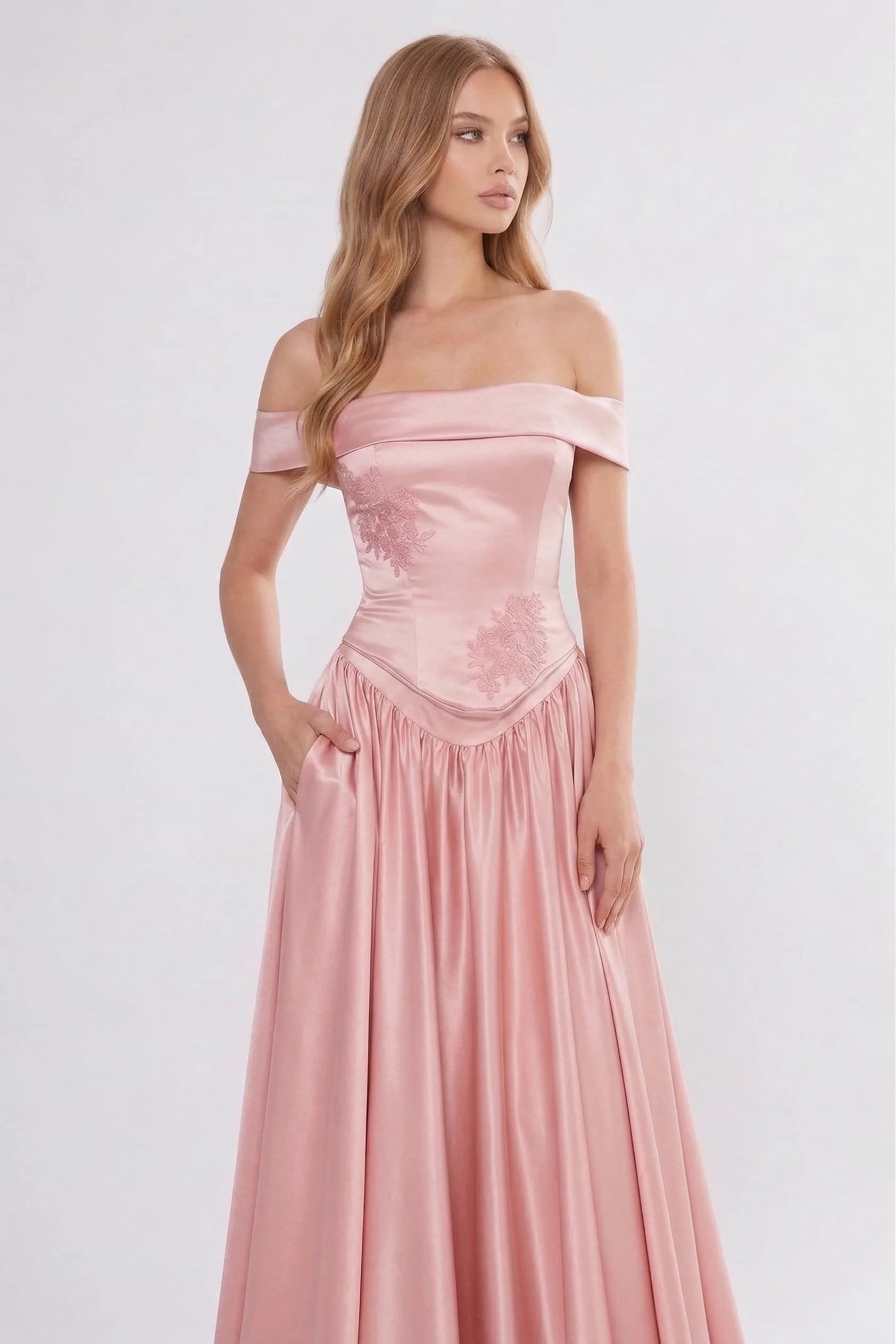 A-Line Floor Length Soft Satin Bridesmaid Dress CG0312BM