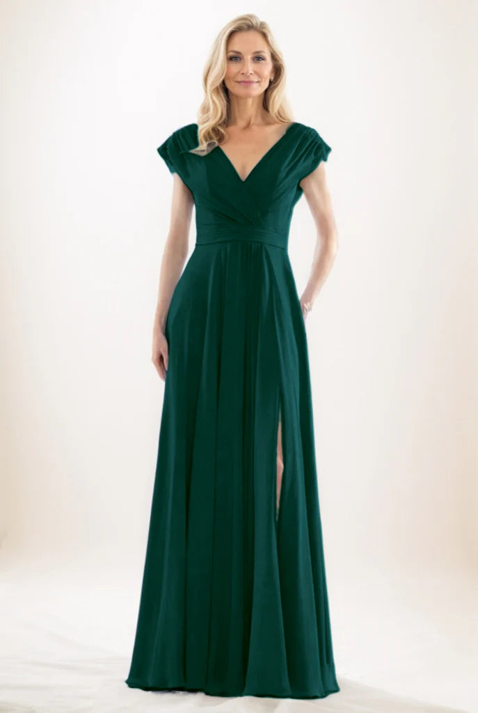 A-Line Maxi Chiffon Mother Of The Bride Dress CM0290