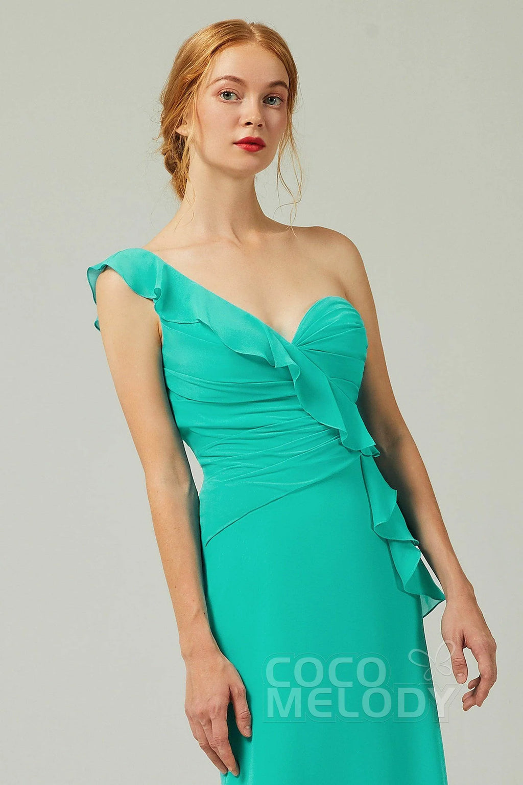 Sheath-Column Floor Length Chiffon Bridesmaid Dress CB0324