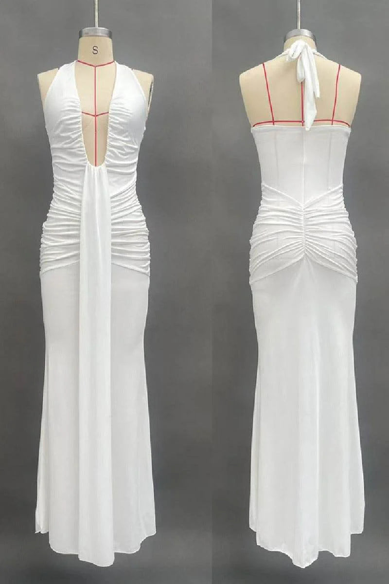 Mermaid	Maxi Knitted Semi Formal Wedding Guest Dresses 917018224683
