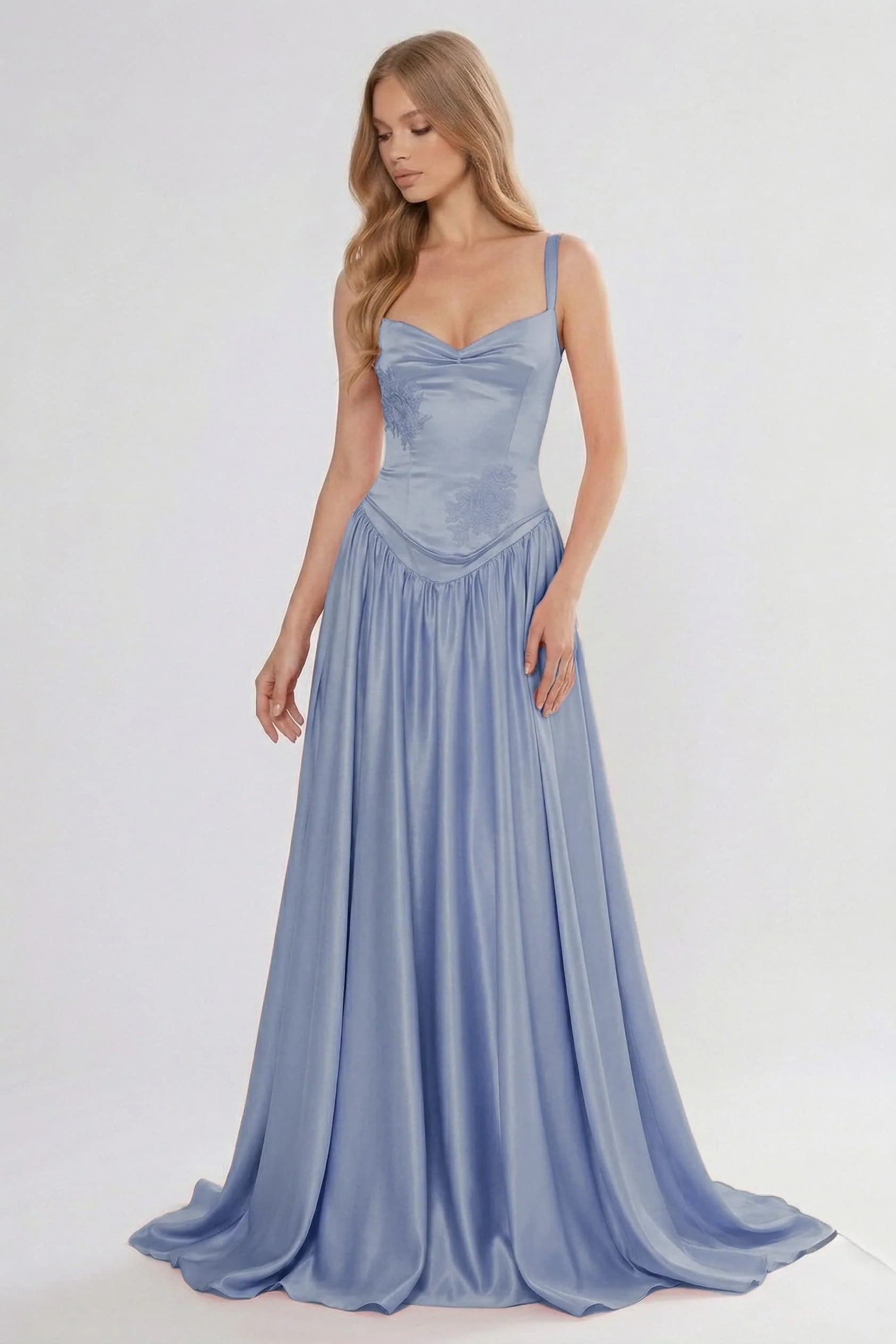 A-Line Floor Length Soft Satin Bridesmaid Dress CG0310BM