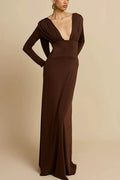 Sheath-Column Maxi Knitted Fabric Dress 962163073803