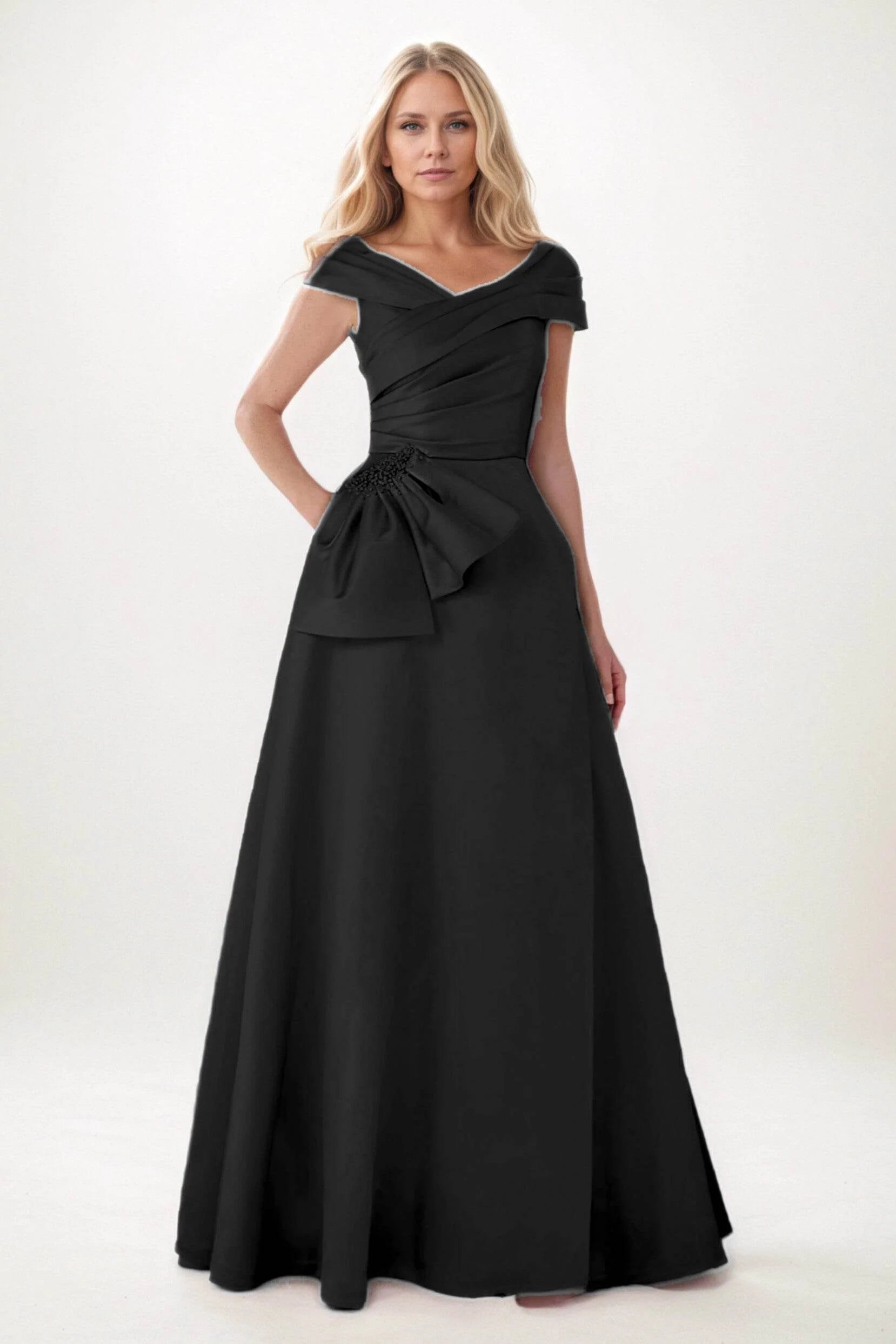 A-Line Maxi Satin Mother of the Bride Dresses CM0403