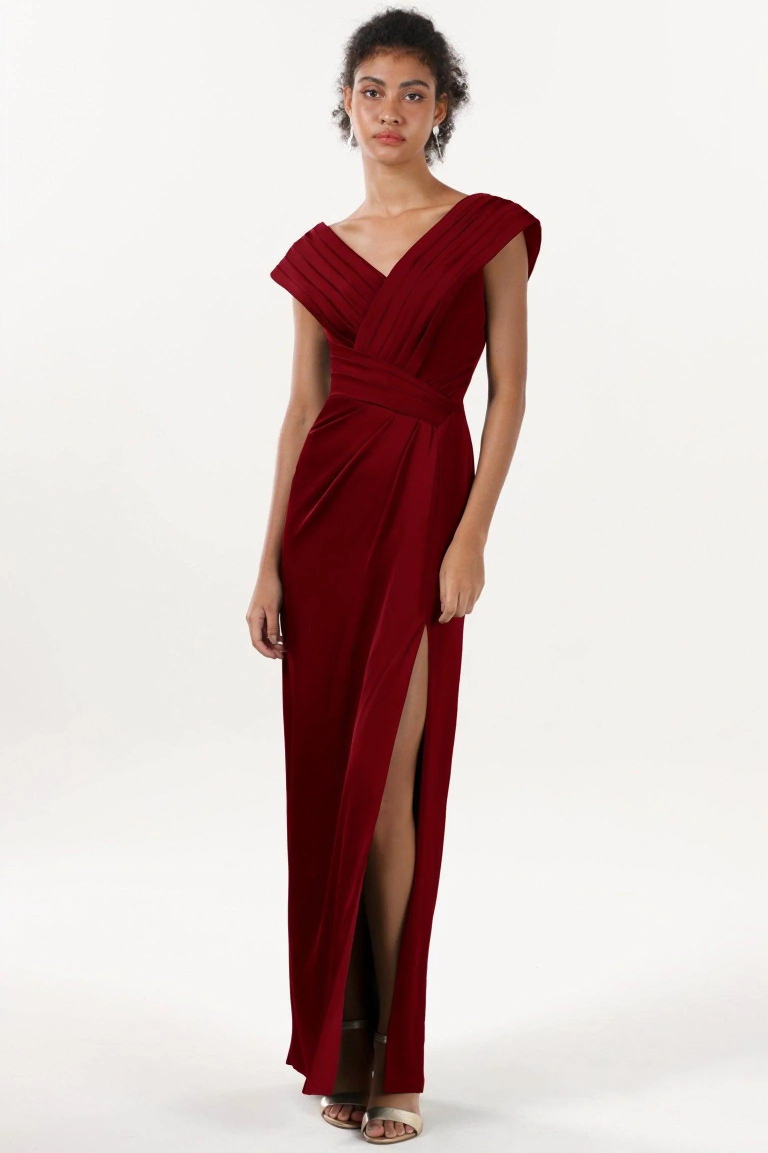 Sheath-Column Maxi Luxe Satin Formal Dress CS0608