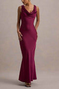 Trumpet-Mermaid Maxi Luxe Satin Semi-Formal Dresses 895917818892
