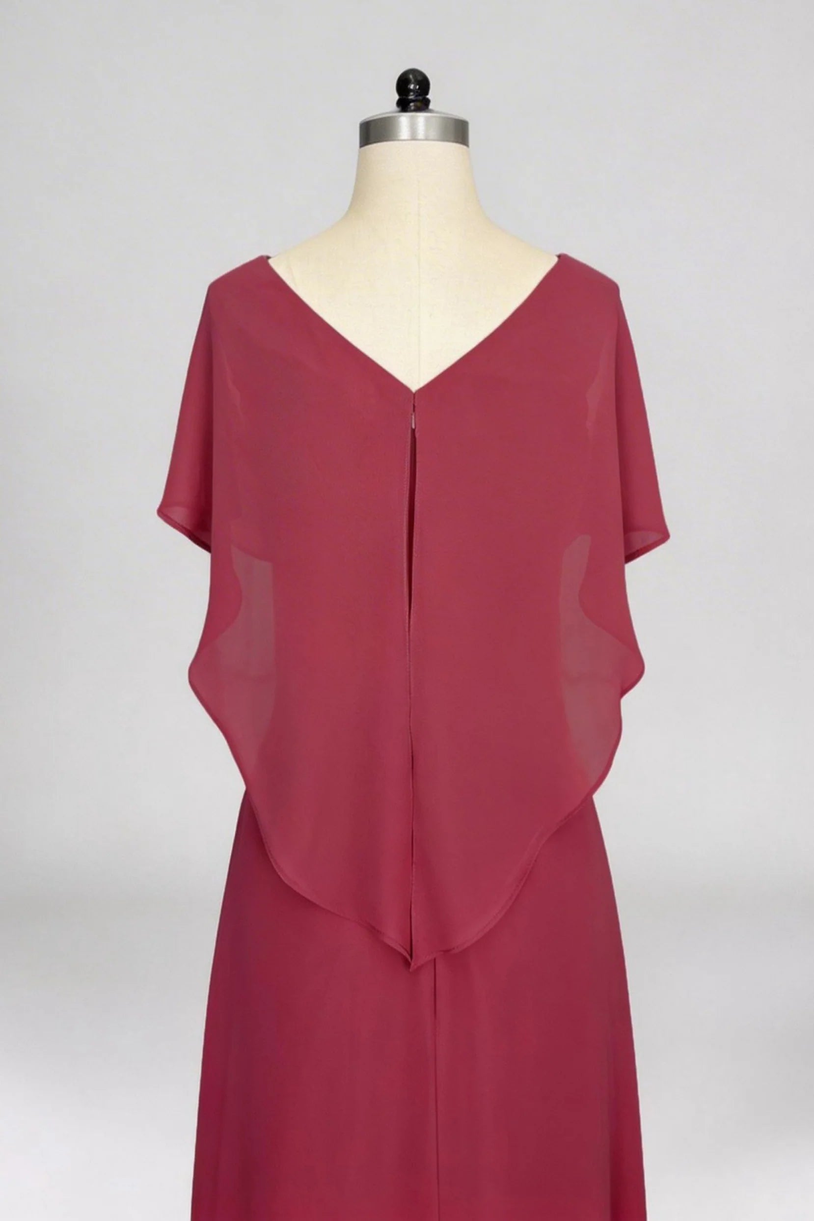 A-Line Sweep-Brush Train Chiffon Mother Dress CM0080