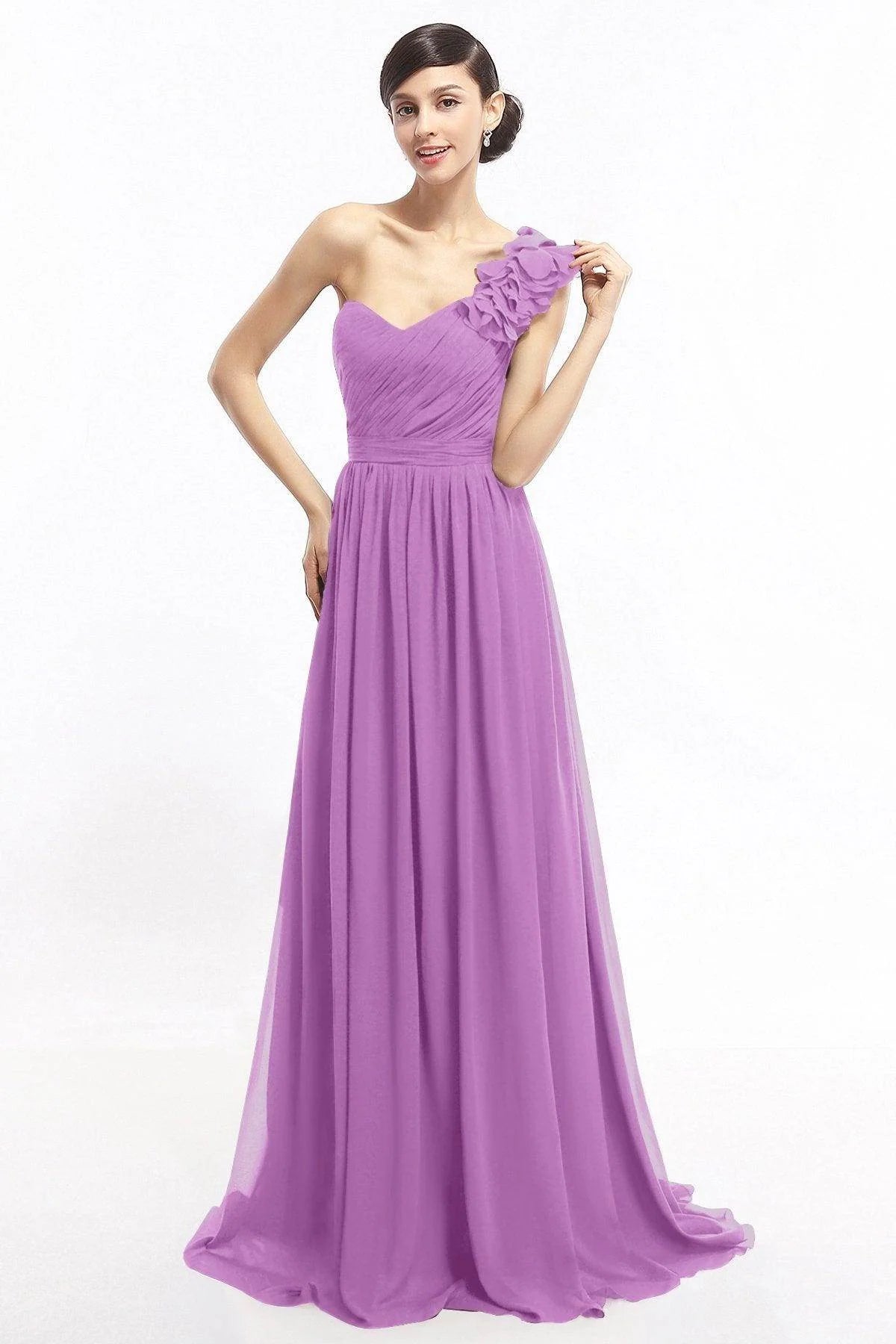 Sheath Sweep-Brush Train Chiffon Evening Dresses COLT14007