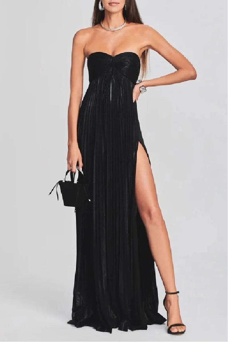 A-Line Floor Length Bronzing Fabric Wedding Guest Dress 971542045191