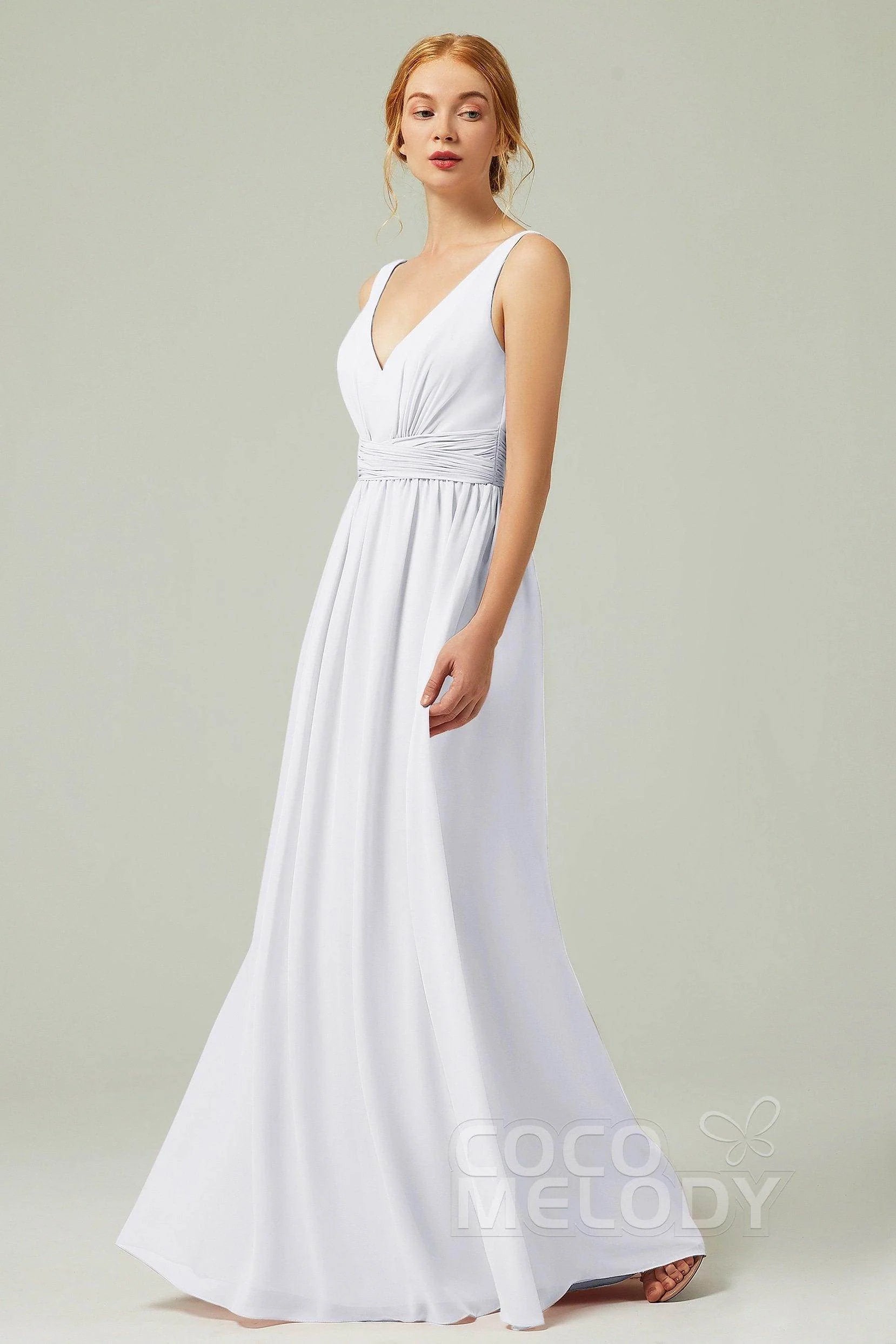 A-Line Floor Length Chiffon Bridesmaid Dress CB0318