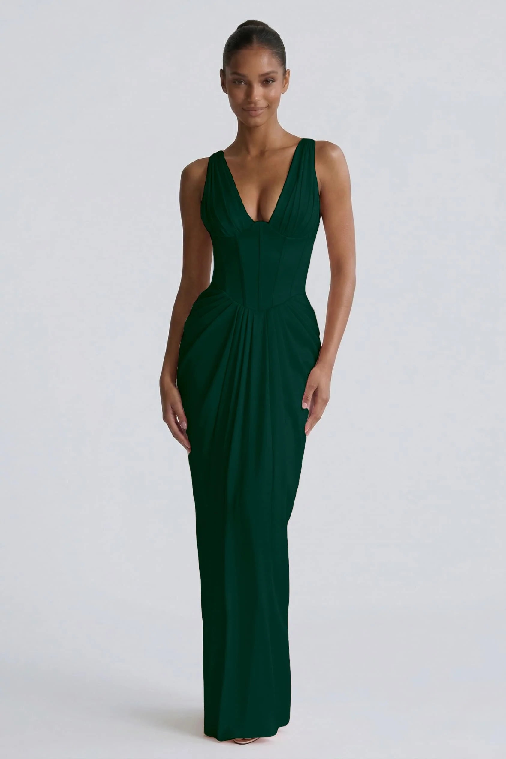 Sheath-Column Floor Length Acetate Satin Wedding Guest Dress CG0304