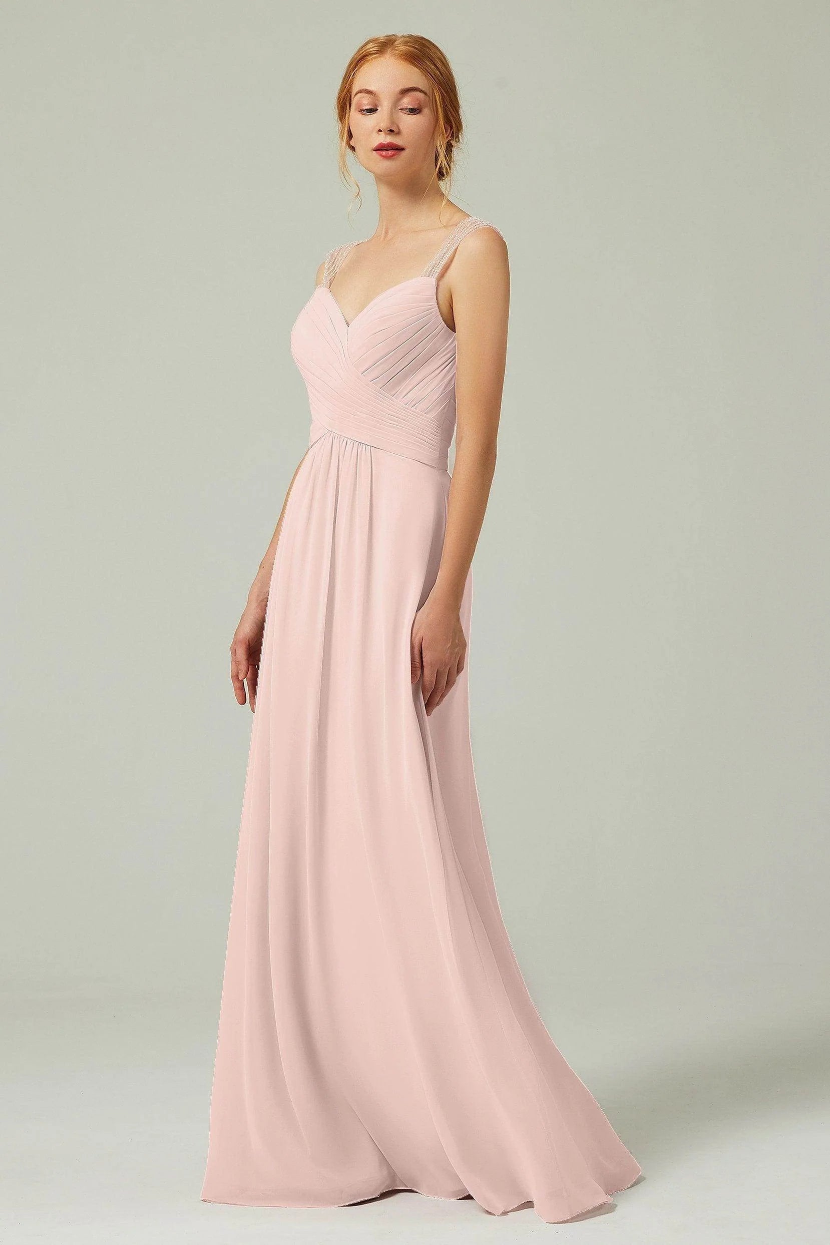 A-Line Floor Length Chiffon Bridesmaid Dress CB0316