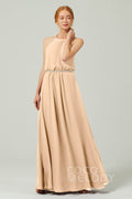 A-Line Floor Length Chiffon Bridesmaid Dress CB0292