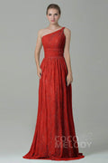 Sheath-Column Floor Length Lace Bridesmaid Dress COZK16014