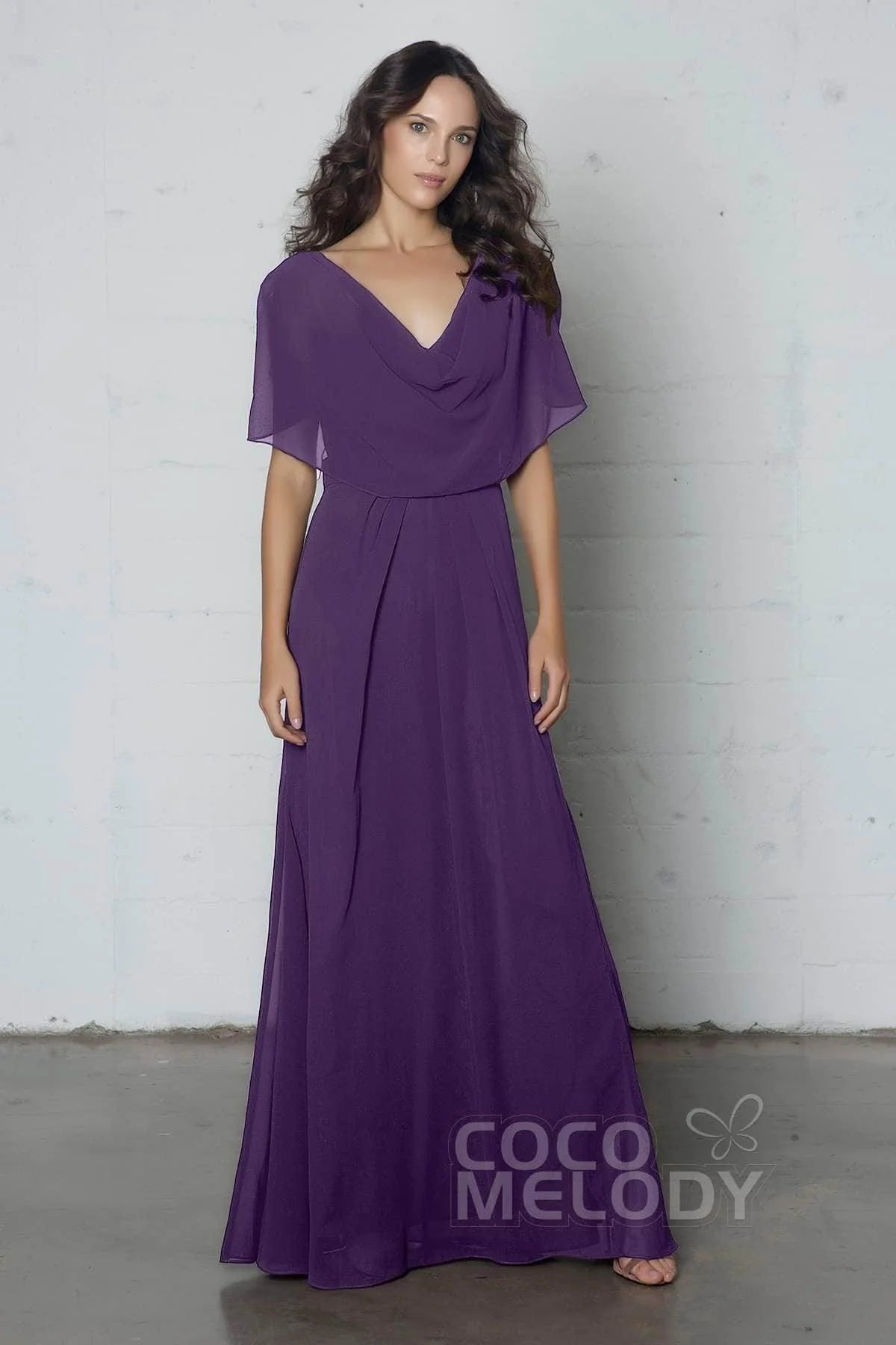 Sheath-Column Floor Length Chiffon Dress PR17014