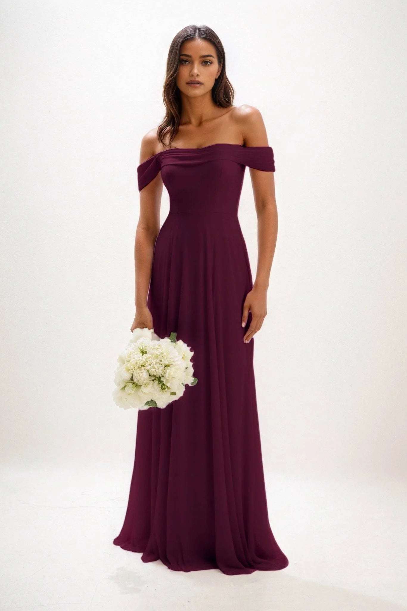 A-Line Maxi Chiffon Bridesmaid Dress CB0857