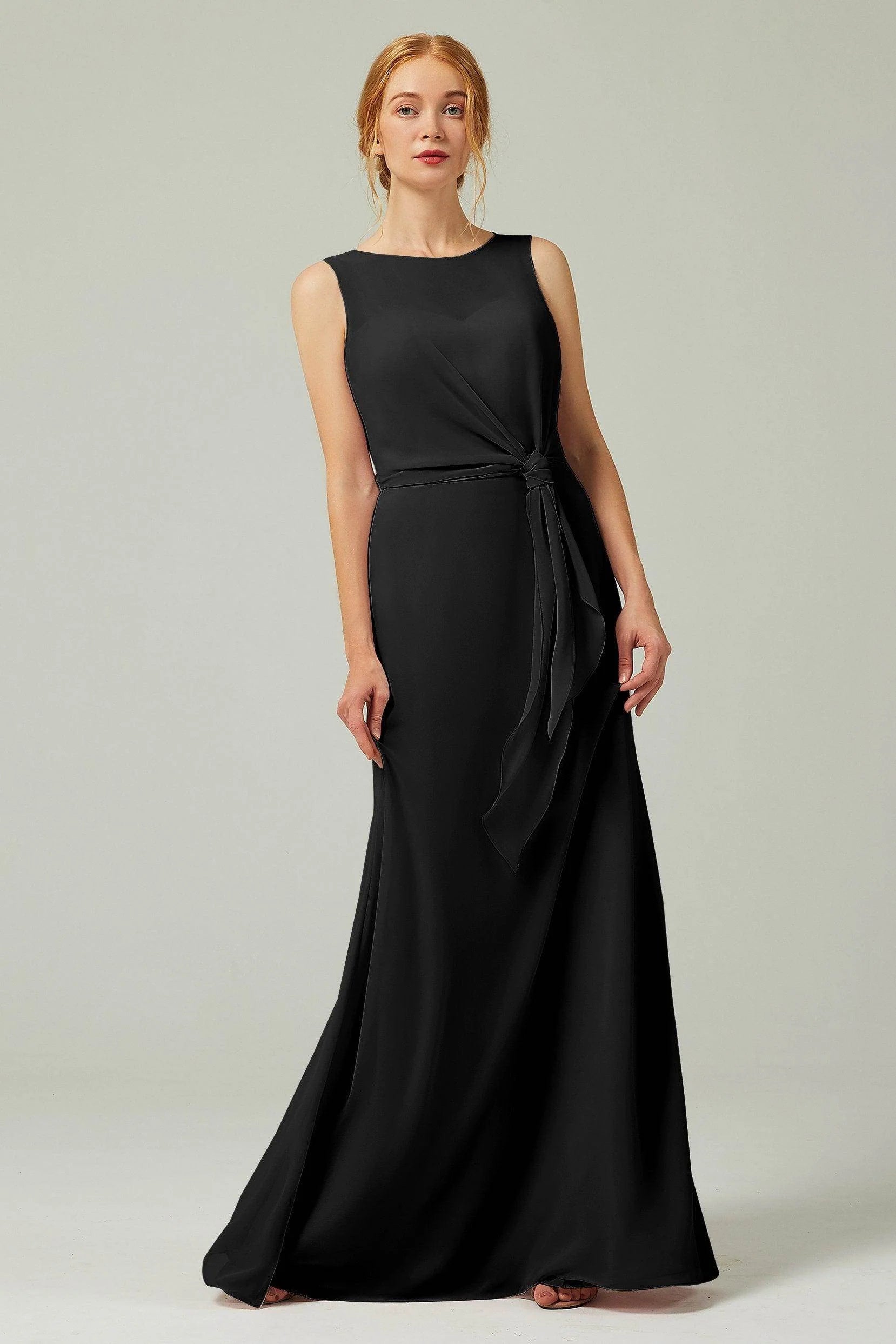 A-Line Floor Length Chiffon Bridesmaid Dress CB0317