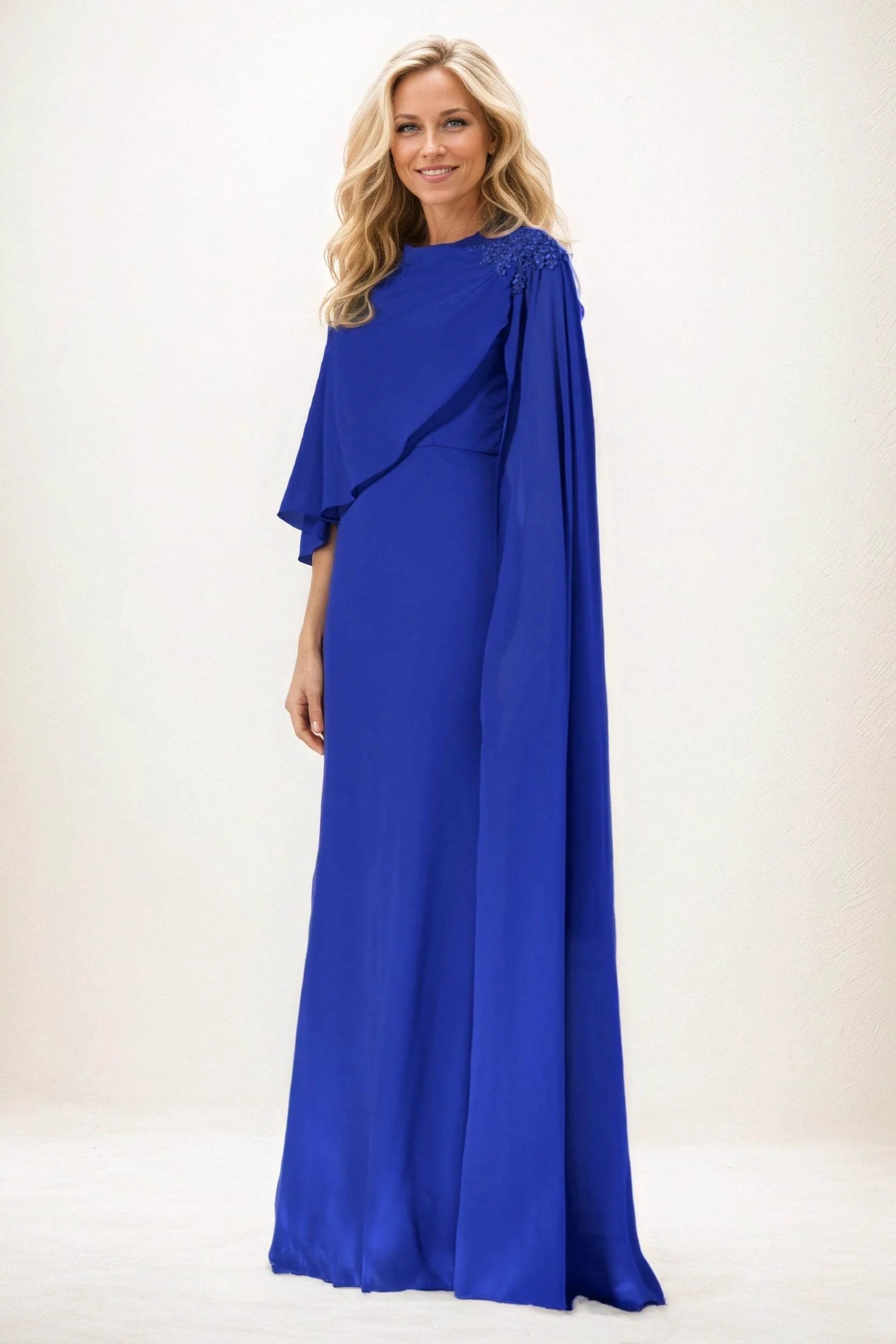 Sheath-Column Maxi Chiffon Mother of the Bride Dresses CM0388