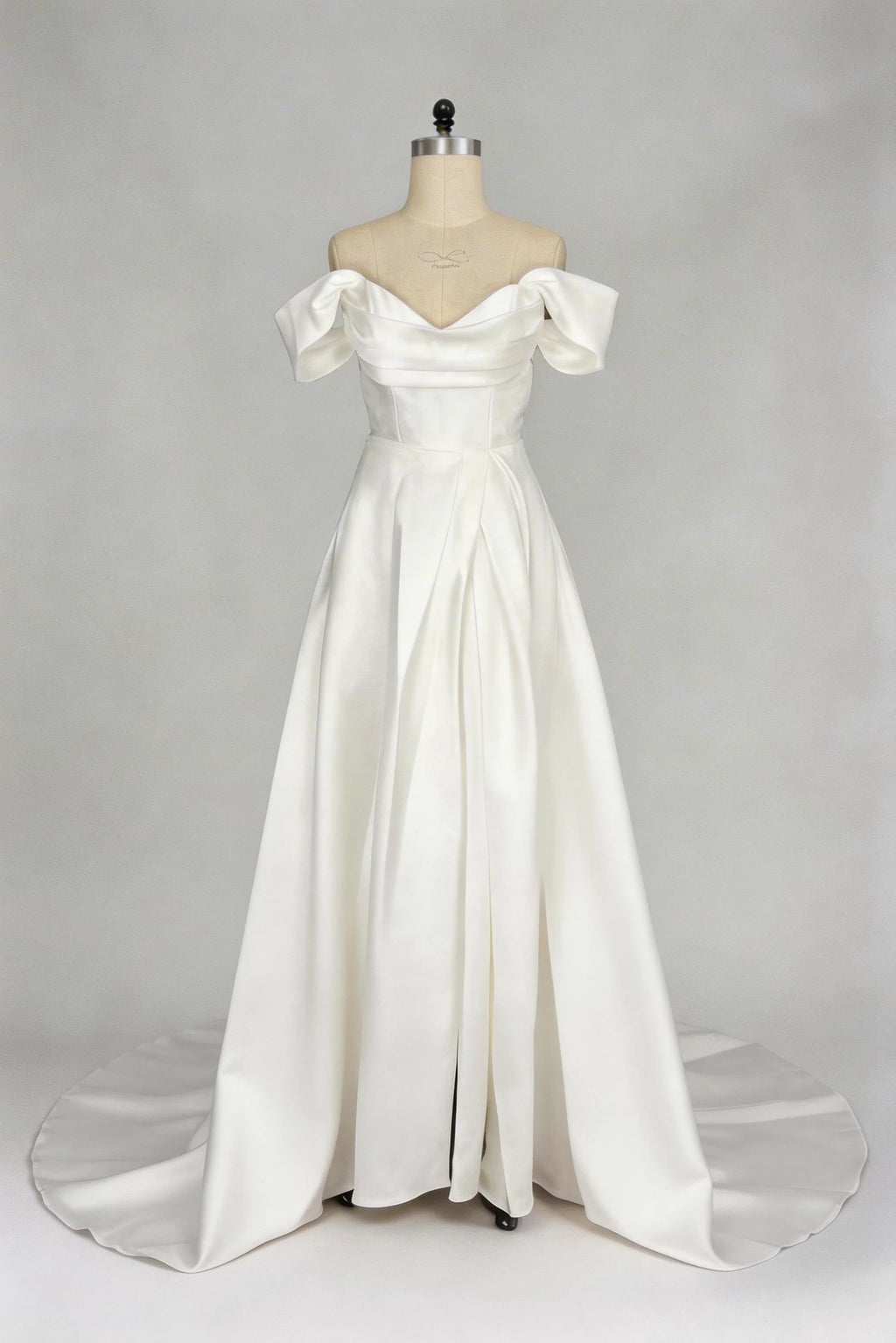 A-Line Court Train Mikado Wedding Dress CW3451