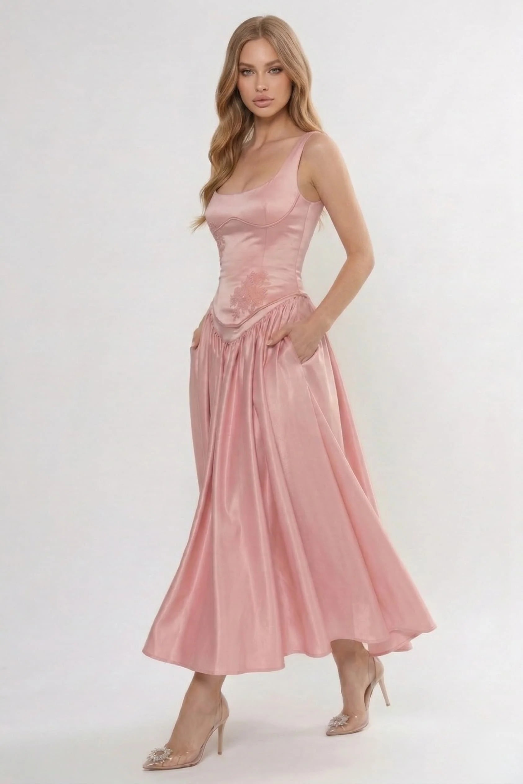 A-Line Ankle Length Soft Satin Bridesmaid Dress CG0315BM