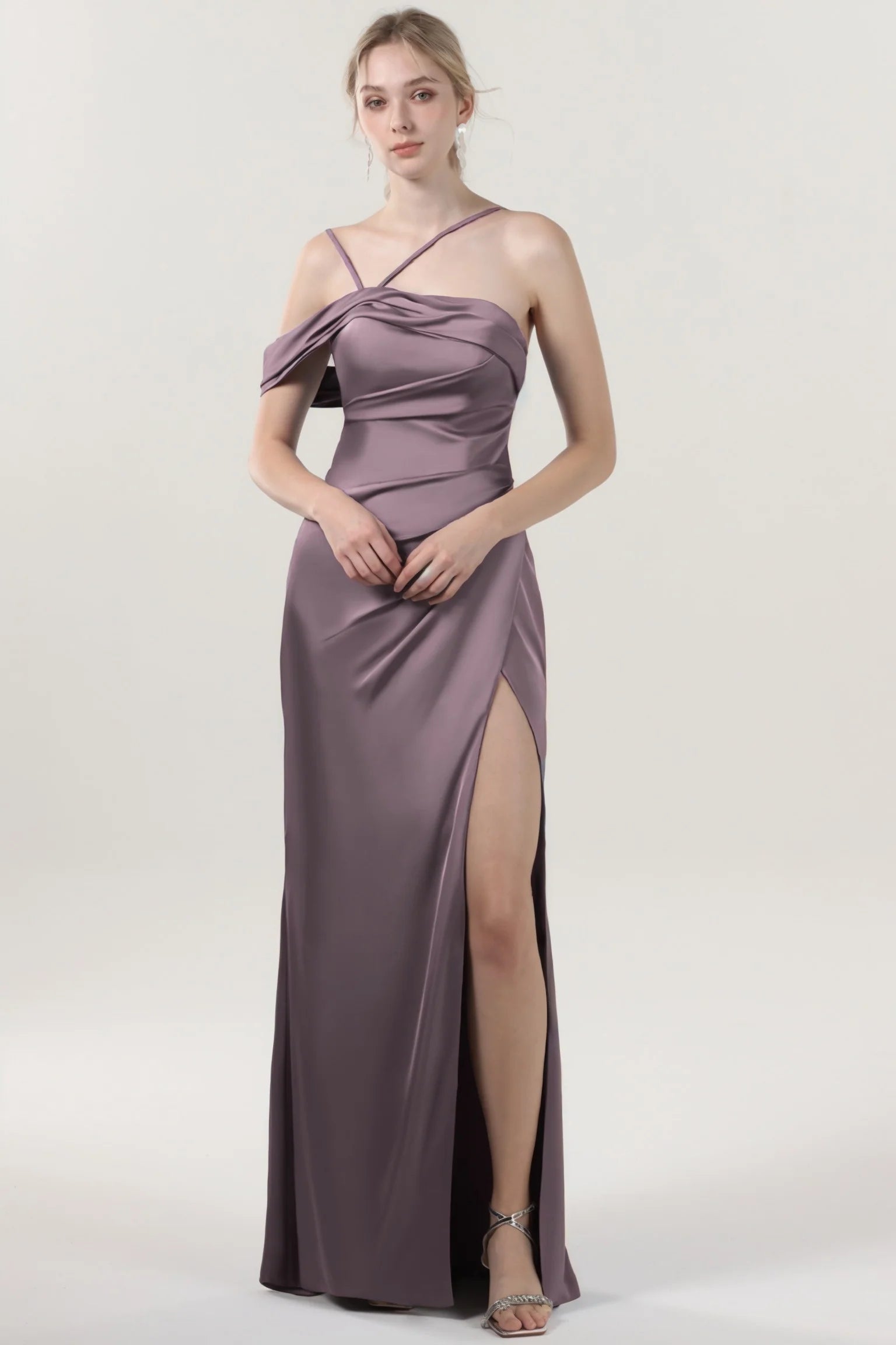 Sheath-Column Maxi Luxe Satin Formal Dress CS0602