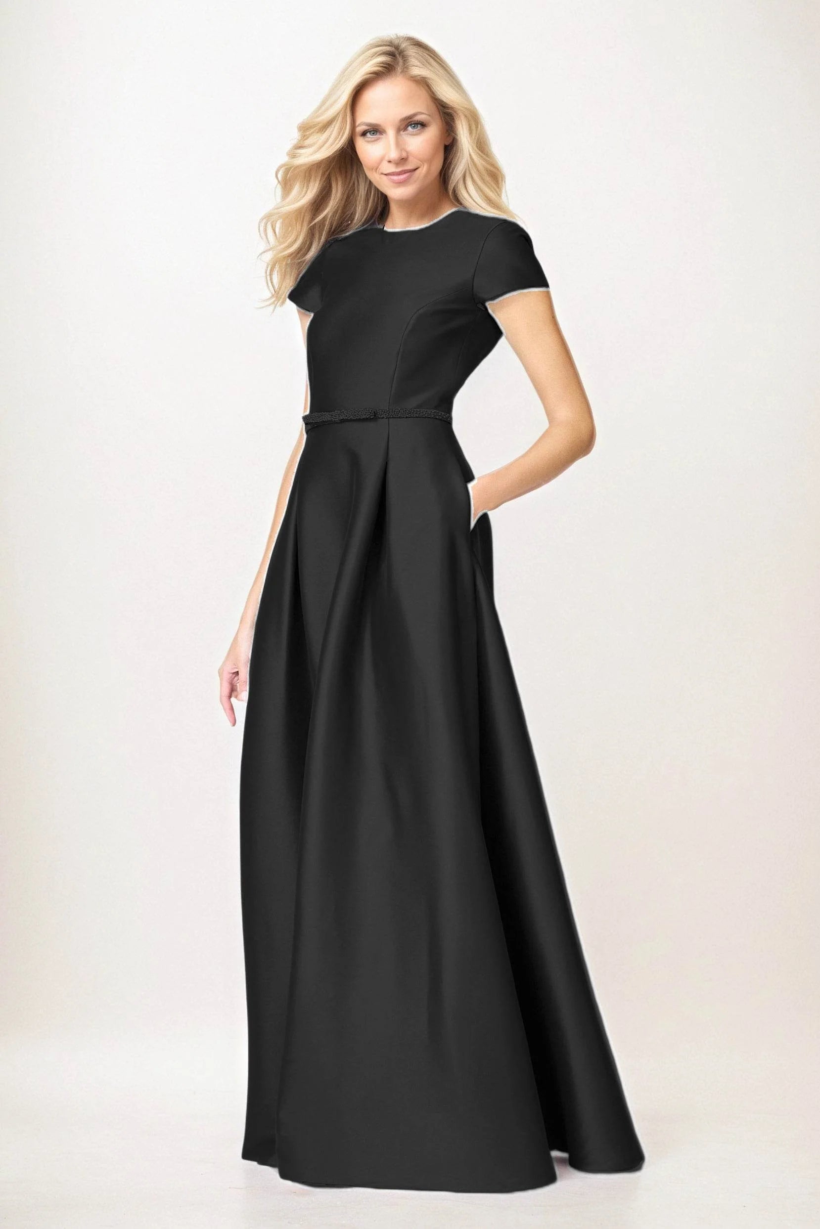 A-Line Maxi Satin Mother of the Bride Dresses CM0400