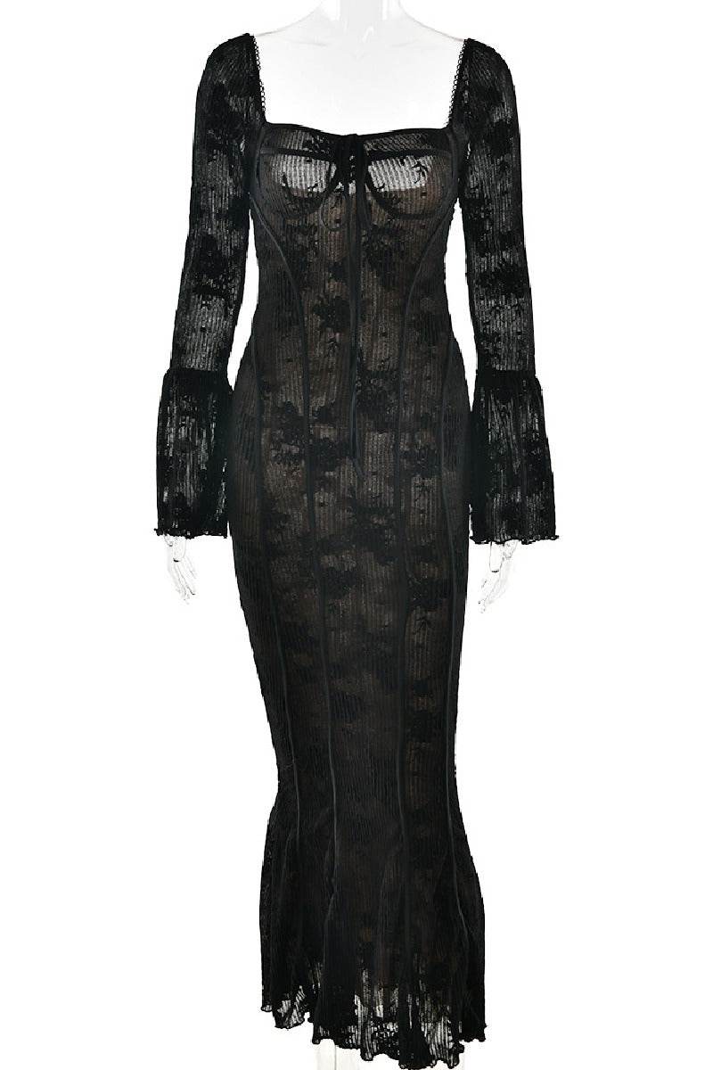 Mermaid-Trumpet Maxi Lace Formal Evening Dresses 837990022170