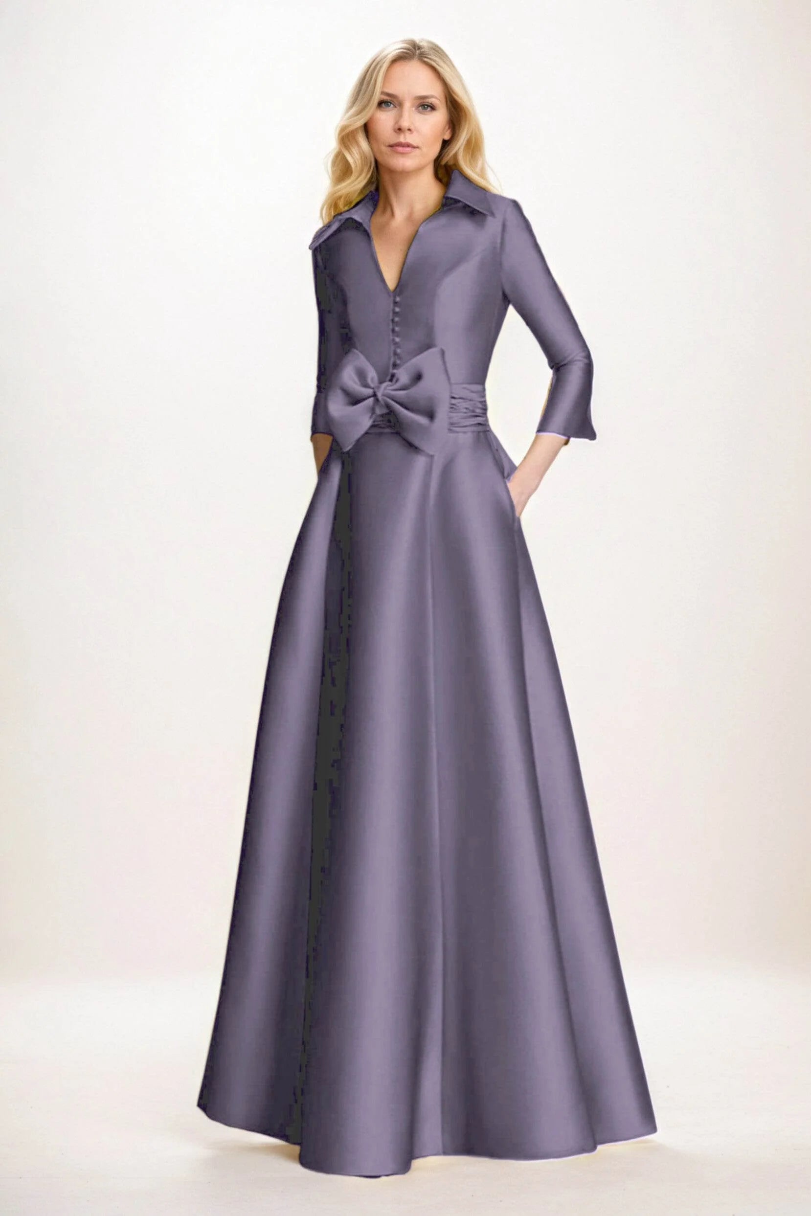 A-Line Maxi Satin Mother of the Bride Dresses CM0402