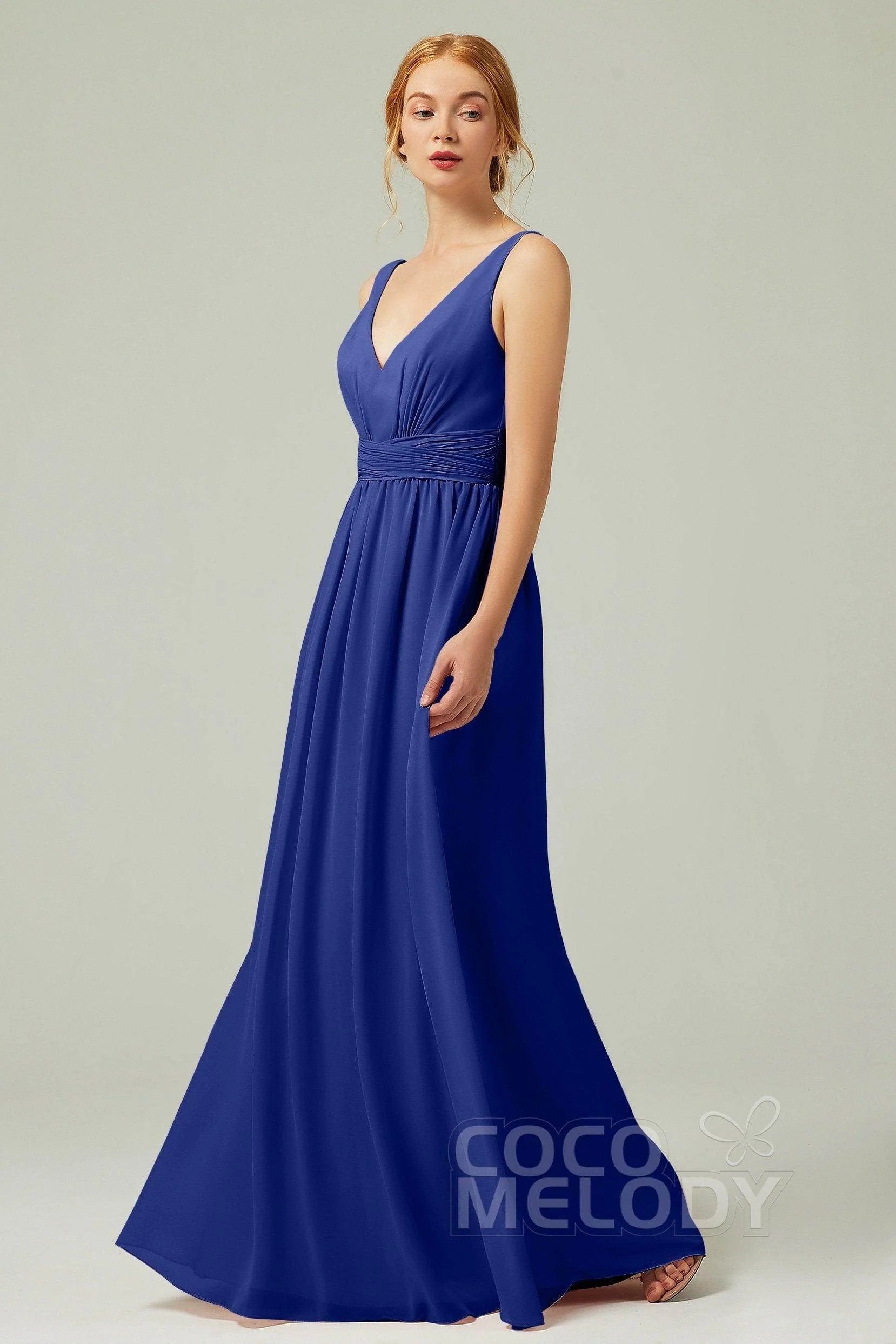 A-Line Floor Length Chiffon Bridesmaid Dress CB0318