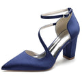 Chunky Heel 8.5cm Silk-Like Shoes CK0192