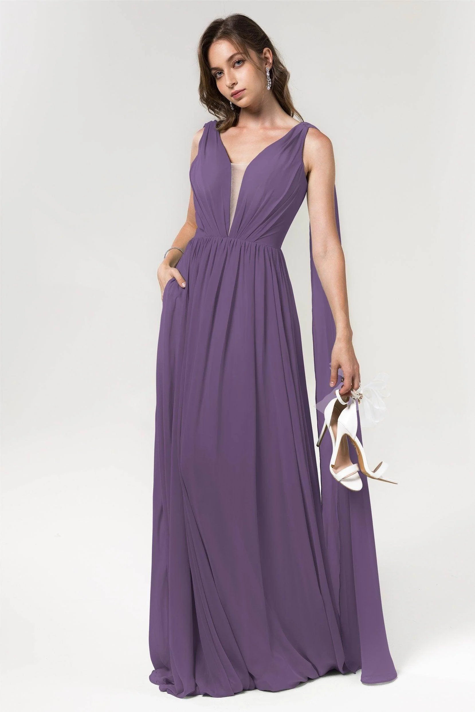 A-Line Floor Length Chiffon Bridesmaid Dress Formal Dresses CB0565