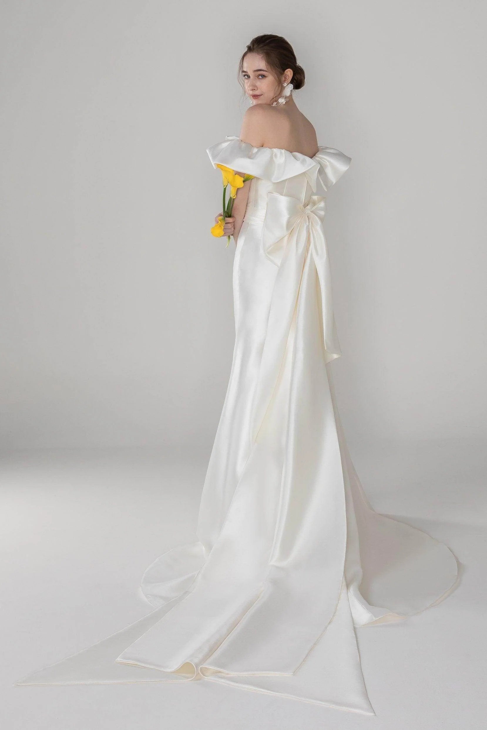 Trumpet-Mermaid Court Train Mikado Wedding Dress CW2522