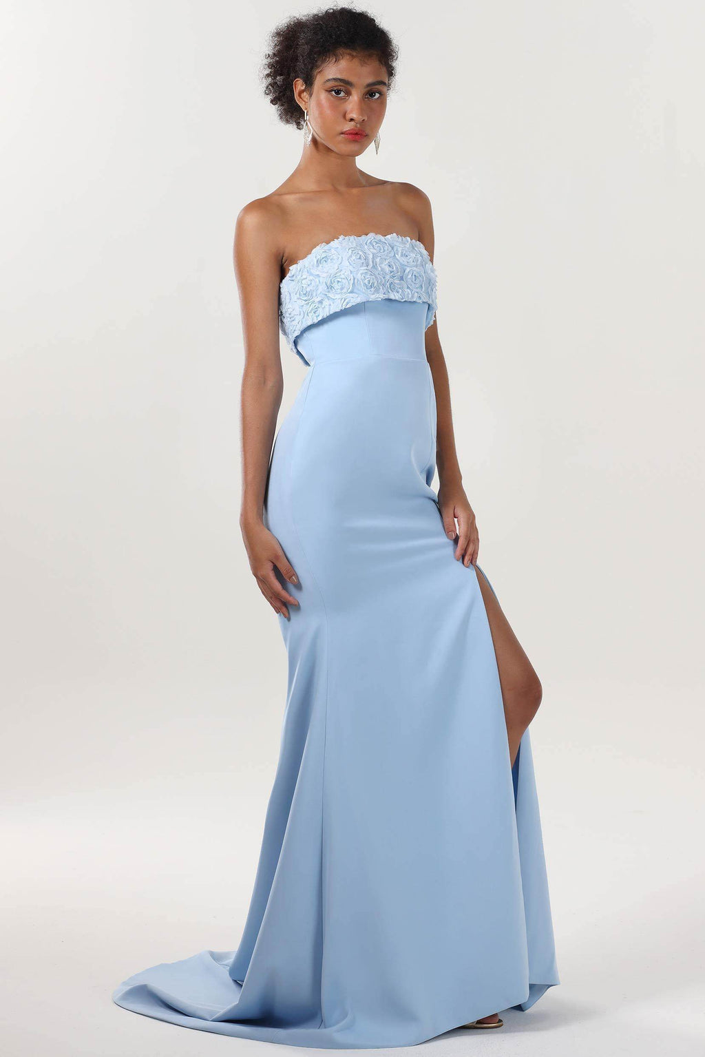 Trumpet-Mermaid Sweep-Brush Train Stretch Crepe Bridesmaid Dress CS0591BM