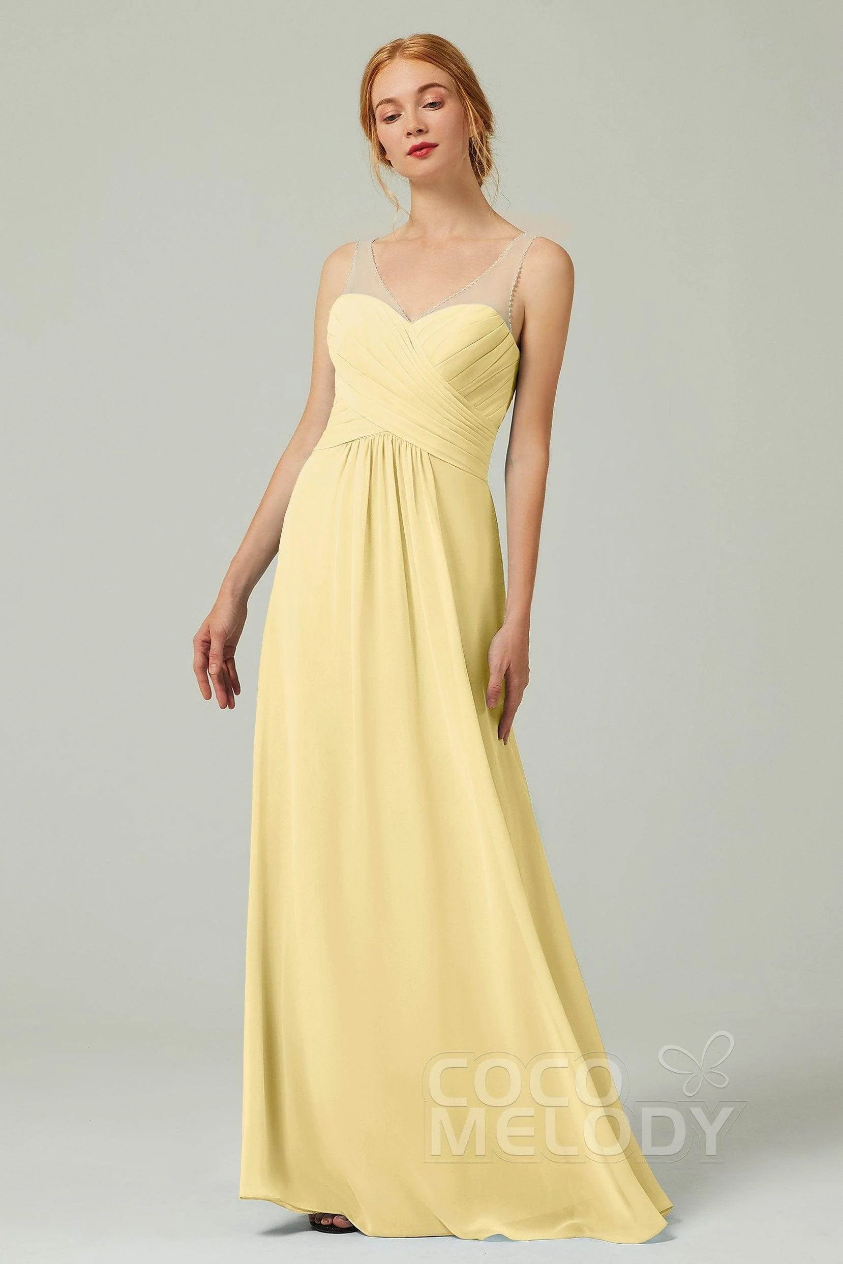 A-Line Floor Length Chiffon Bridesmaid Dress CB0331