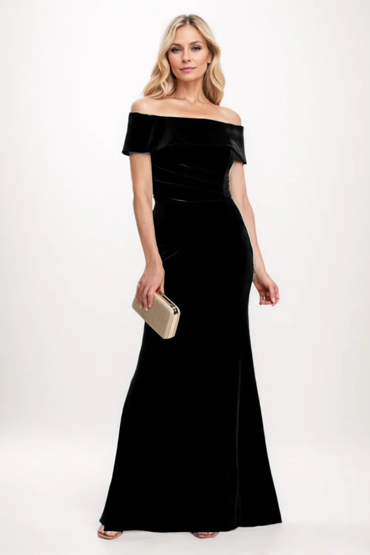 Sheath-Column Maxi Velvet Mother Of The Bride Dress CM0271
