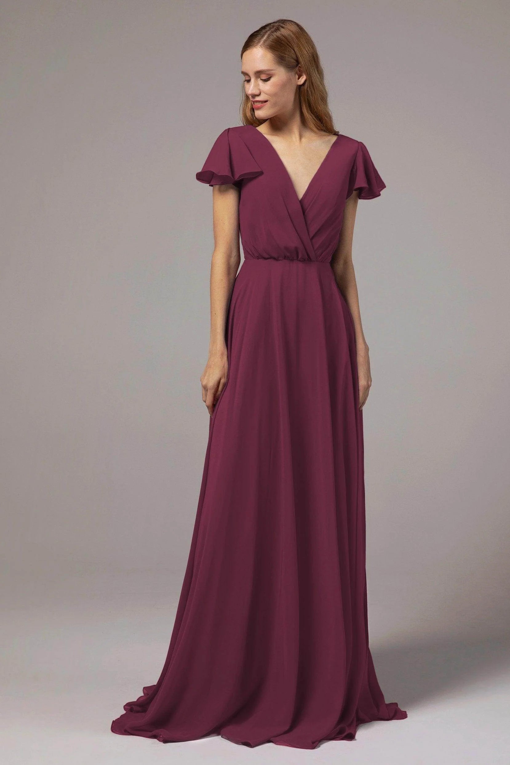 A-Line Floor Length Chiffon Bridesmaid Dress CB0410