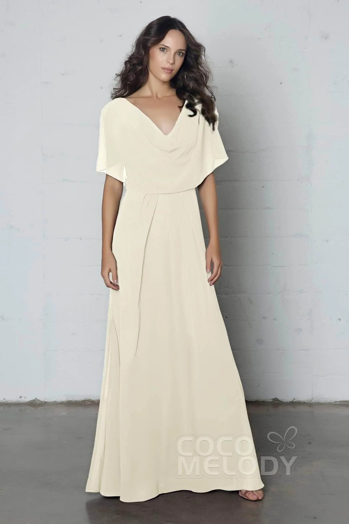 Sheath-Column Floor Length Chiffon Dress PR17014