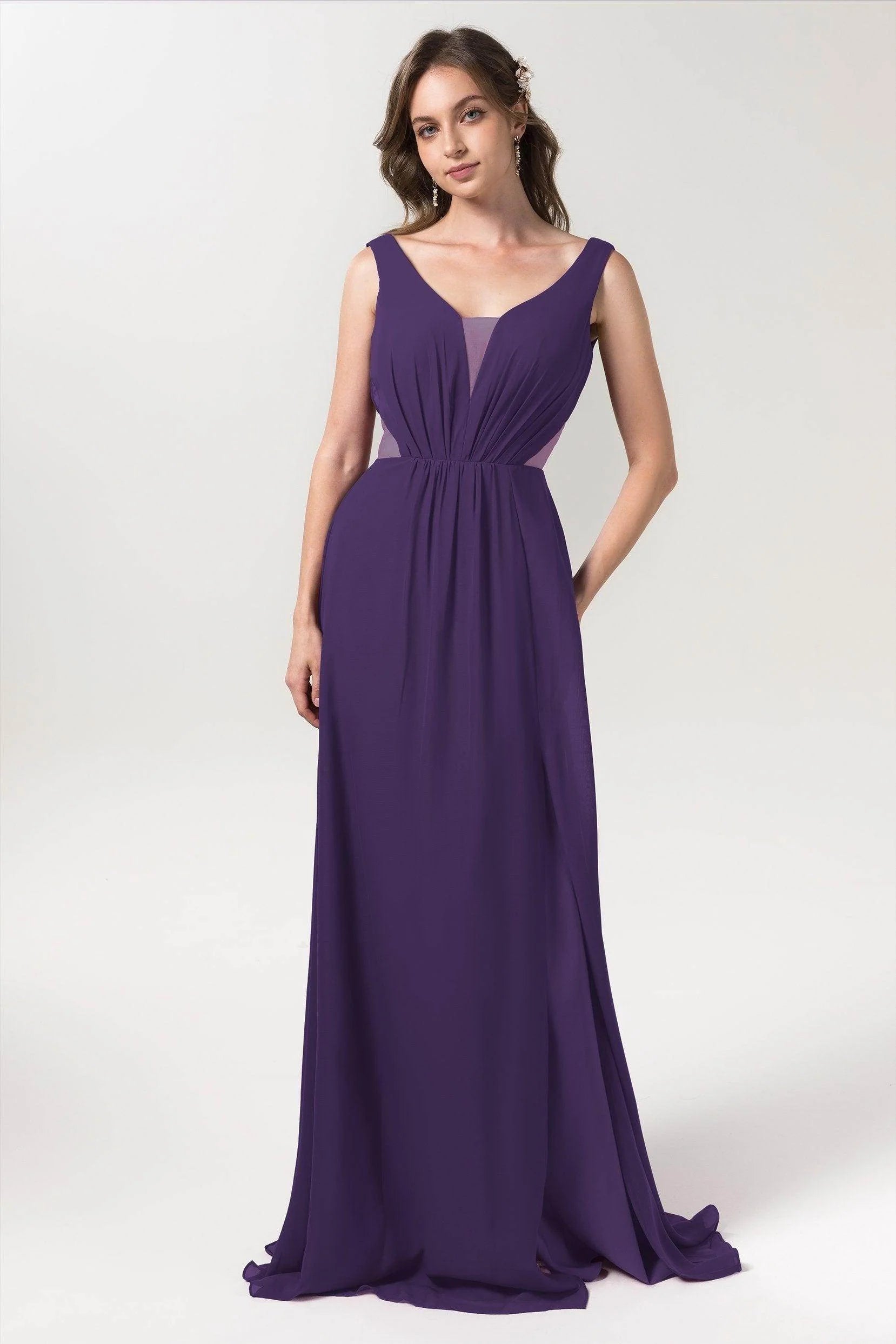 A-Line Floor Length Chiffon Bridesmaid Dress CB0559