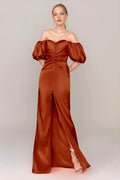 Sheath Floor Length Luxe Satin Dress CS0322