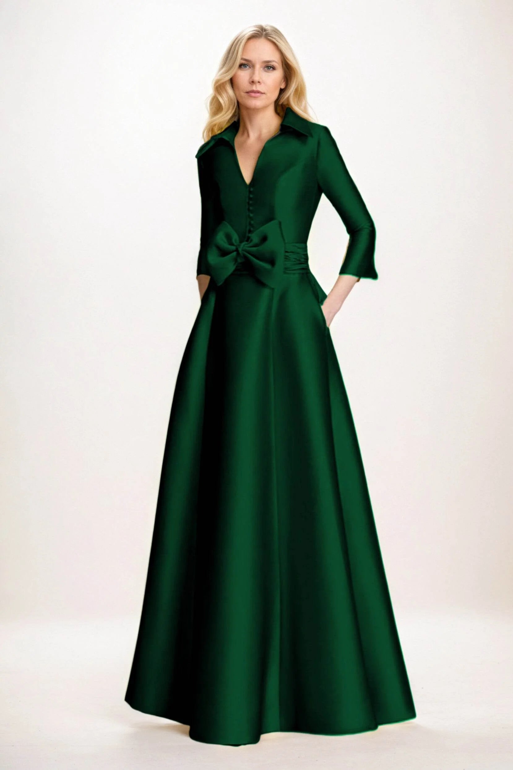 A-Line Maxi Satin Mother of the Bride Dresses CM0402