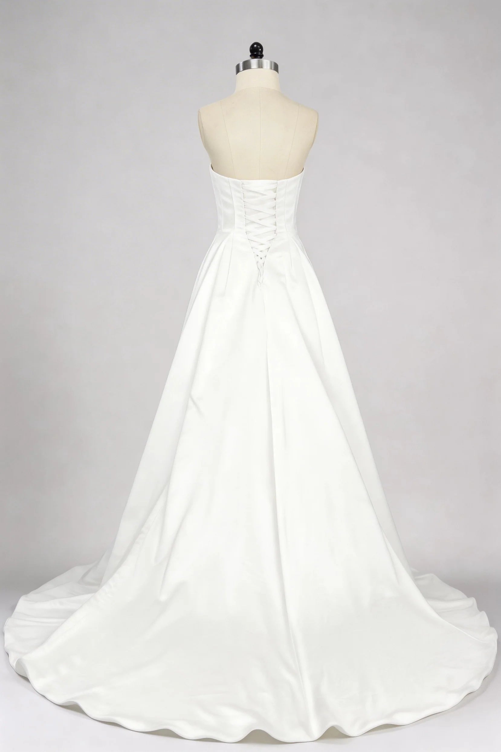 A-Line Court Train Satin Wedding Dress CW3502