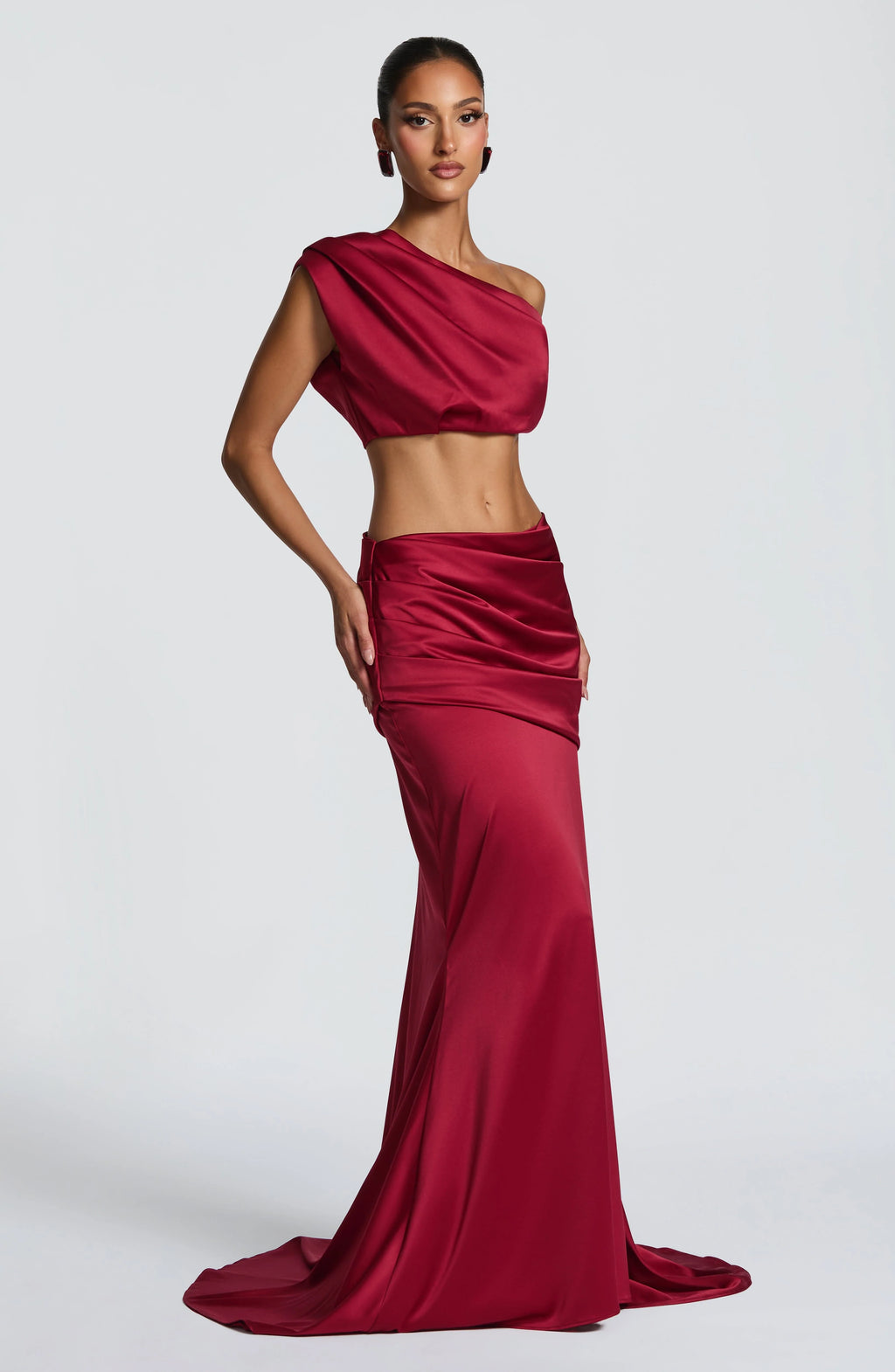 Claudette Maxi Skirt - Burgundy