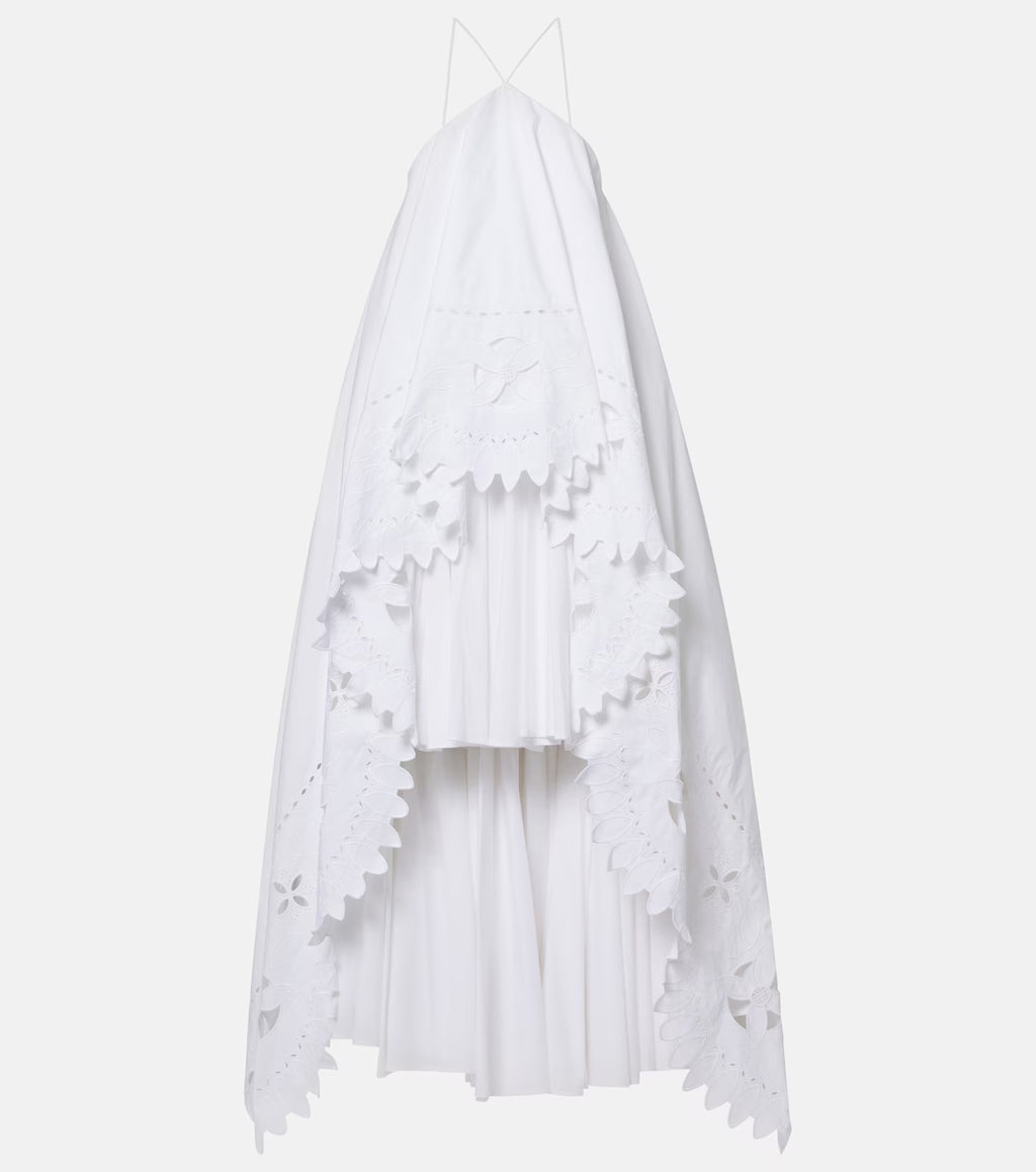 Jacquemus Provençale tiered cotton poplin gown