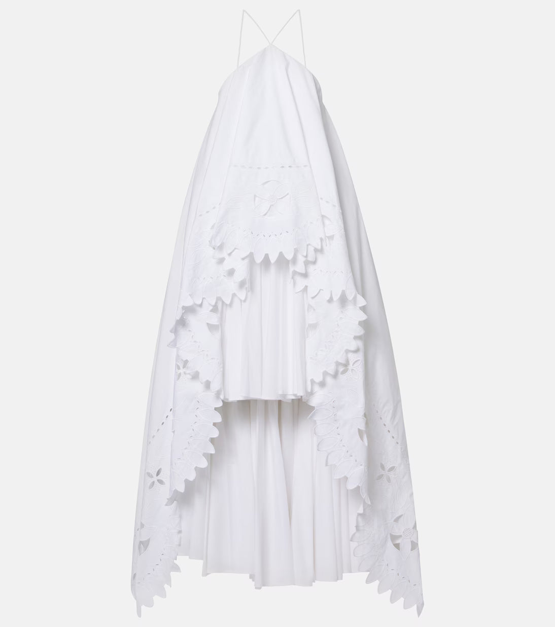 Jacquemus Provençale tiered cotton poplin gown