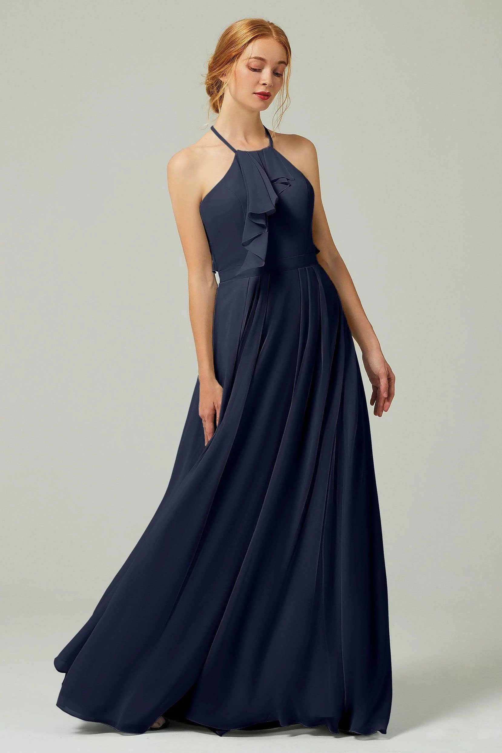 A-Line Floor Length Chiffon Bridesmaid Dress CB0328