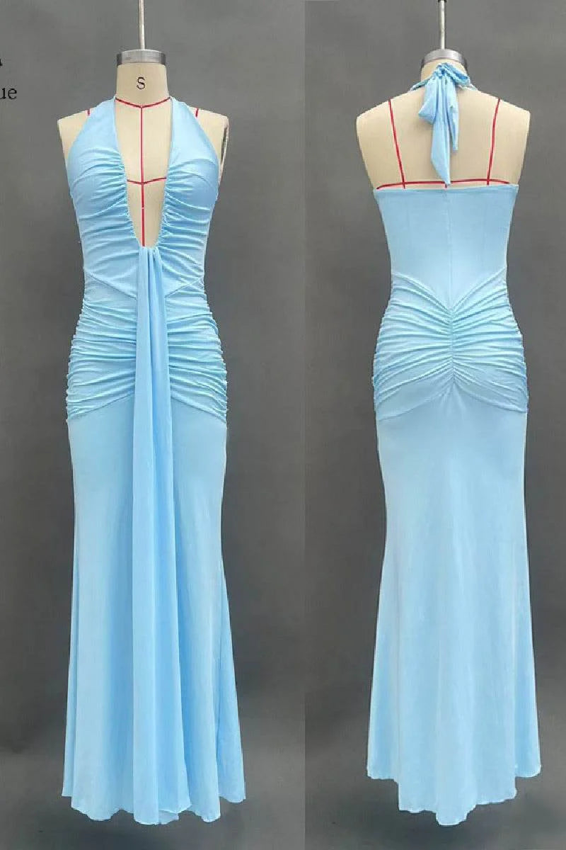 Mermaid	Maxi Knitted Semi Formal Wedding Guest Dresses 917018224683
