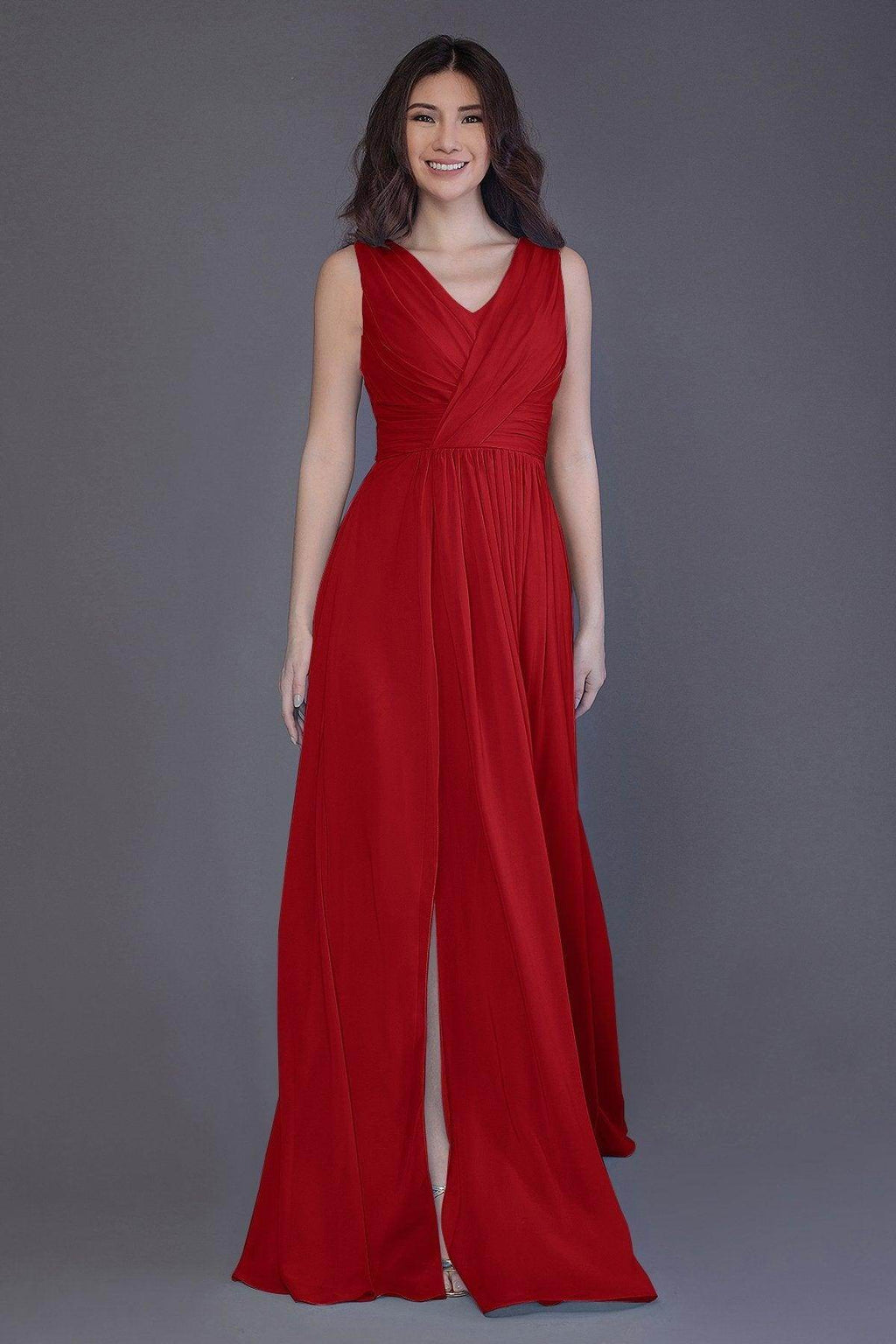 Sheath-Column Floor Length Chiffon Bridesmaid Dress PR3499