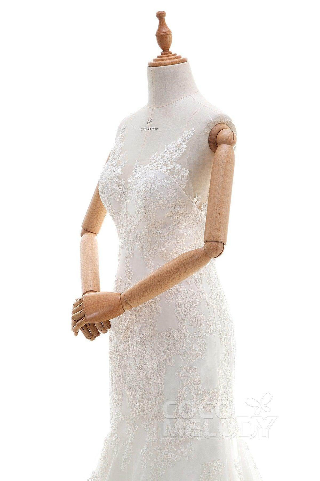 Trumpet-Mermaid Court Train Tulle Lace Wedding Dress LD4342
