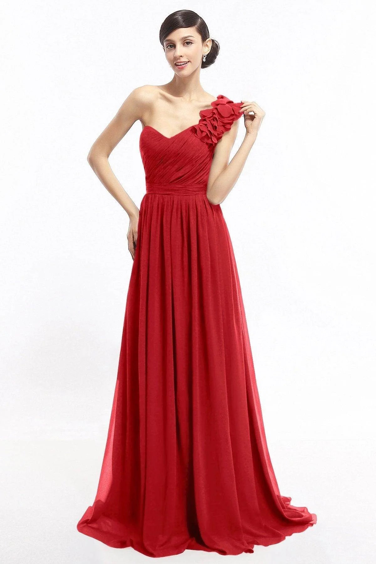 Sheath Sweep-Brush Train Chiffon Evening Dresses COLT14007